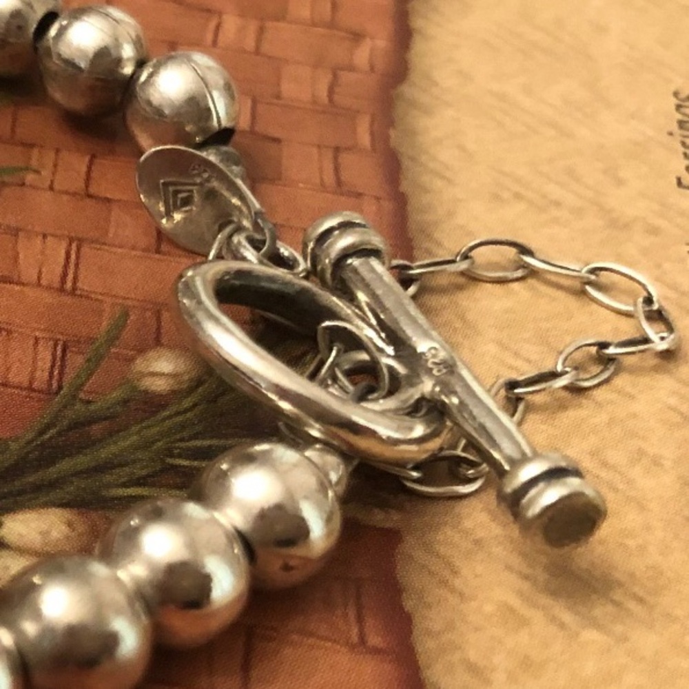 Vintage Silpada Sterling Silver Bead Ball Toggle Clasp Bracelet B0059 - Picture 3 of 9